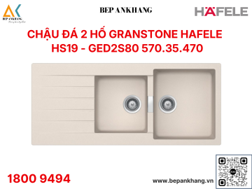 Chậu đá Grandstone Hafele màu kem HS19 - GED2S80 ( 570.35.470 )